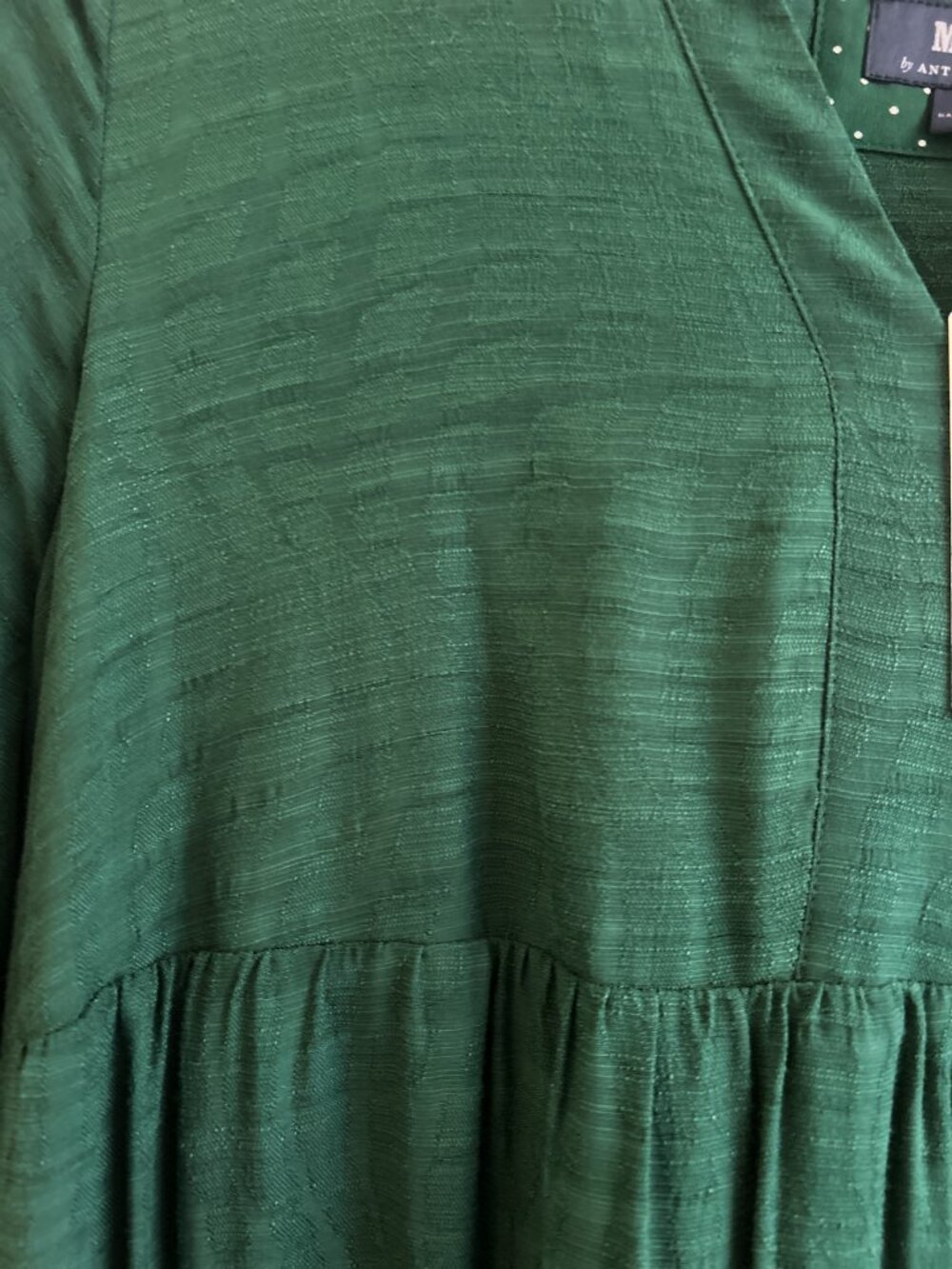 NWT Anthropologie MAEVE Green Textured Amber Tiered Tunic SZ Small - Picture 6 of 9